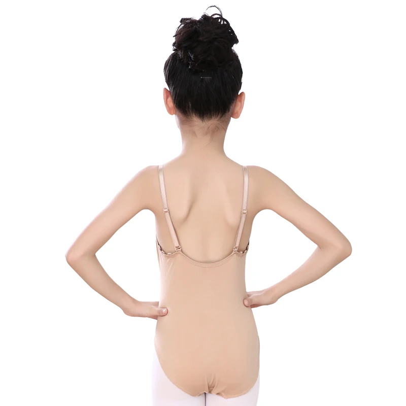 Seamless Child Kids Gymnastics Adjustable Shoulder Bands Ballet Underwear Nude Swimsuit Ballet Leotard Skin Color Camisole