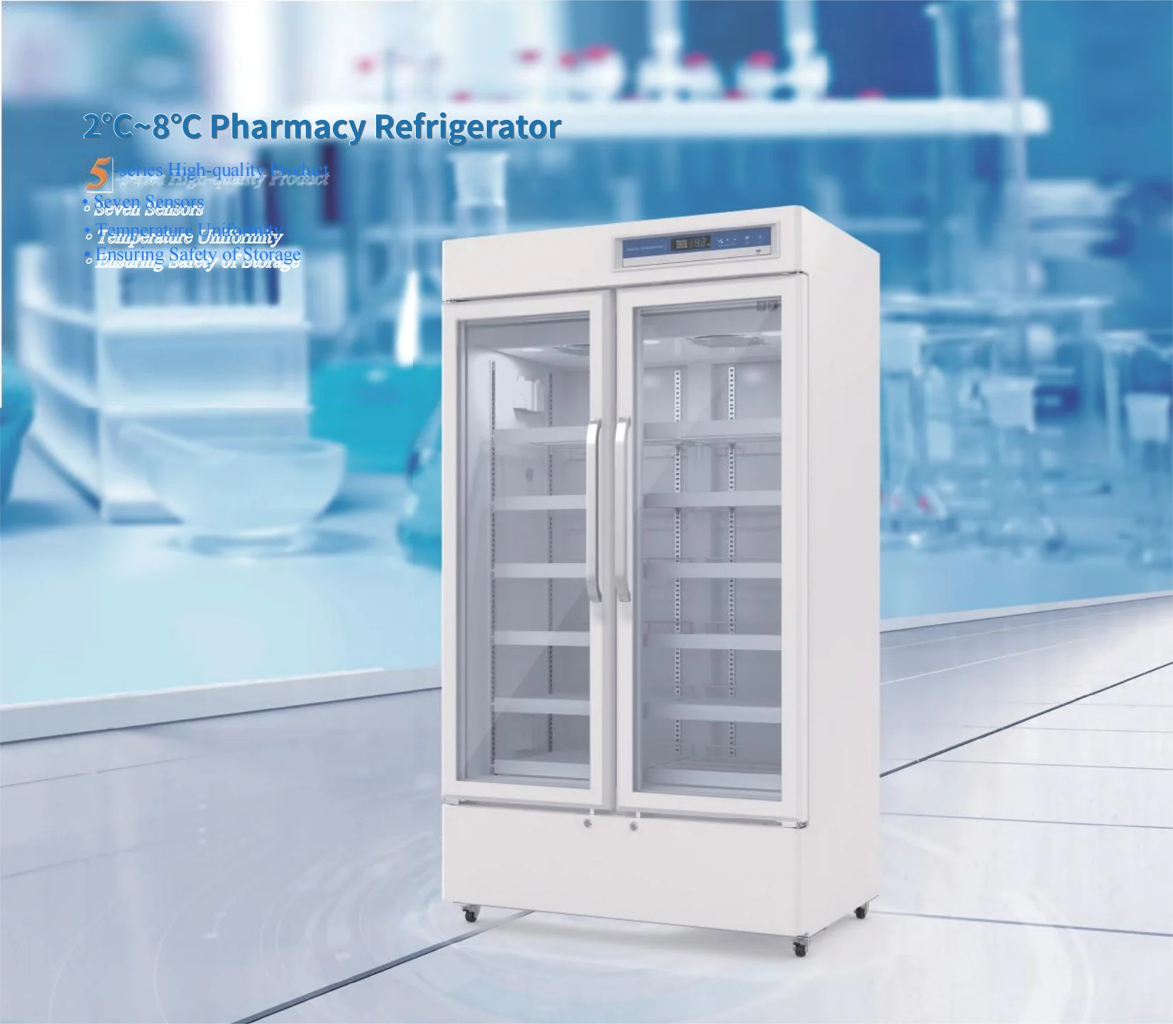 Cabinet2-8 725L Degree Low Temperature Drug Cabinet Pharmacy Refrigerator Cooler Medicine Storage Freezer Laboratory Refrigerato