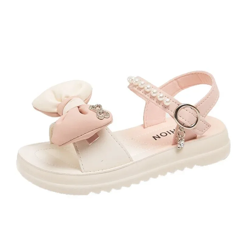 

Girls' Princess Sandals 2025 Summer New Fashion Non Slip Soft Bottom Children‘s Beach Shoes Cute Bow Kid's Sandals
