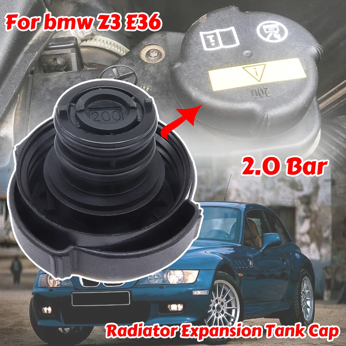 Para bmw z3 e36 1994-2002 7 séries f02 lchi x3 reservatório de líquido refrigerante radiador rad tampa do tanque de expansão tampa de enchimento do tanque de água 2.0 bar