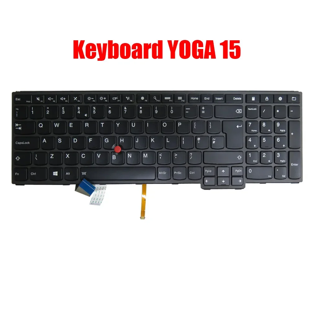

Клавиатура для ноутбука Lenovo Thinkpad YOGA 15, Великобритания, Великобритания 00HW679 00HN294, черная с подсветкой, новая