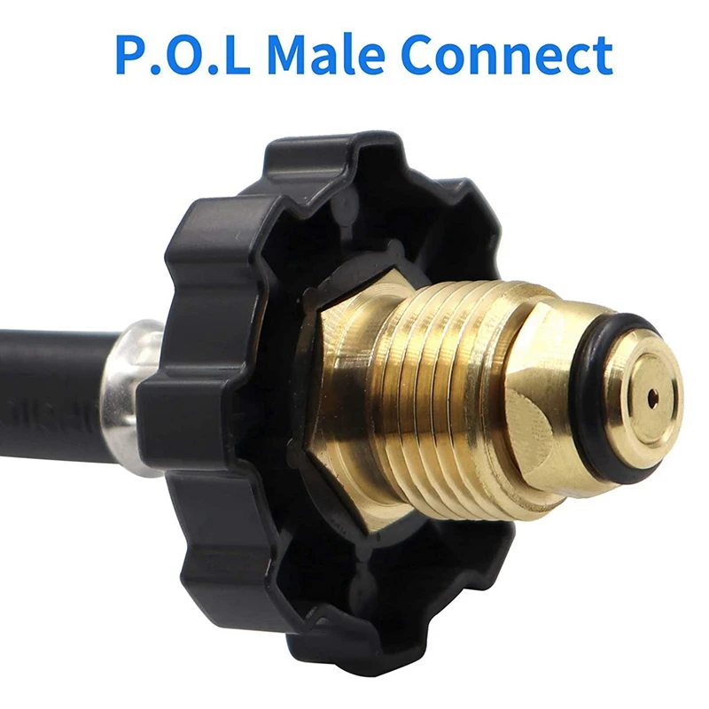 N02R-2 Pack 6FT Propane Adapter Hose 1Lb To 20Lb,POL Male Connection Hose For Buddy Heater,  Stove, Portable Grill