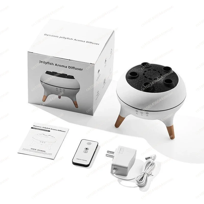

Flame mist ring aromatherapy humidifier, jellyfish dynamic lantern wood grain essential oil porous diffuser aromatherapy machine
