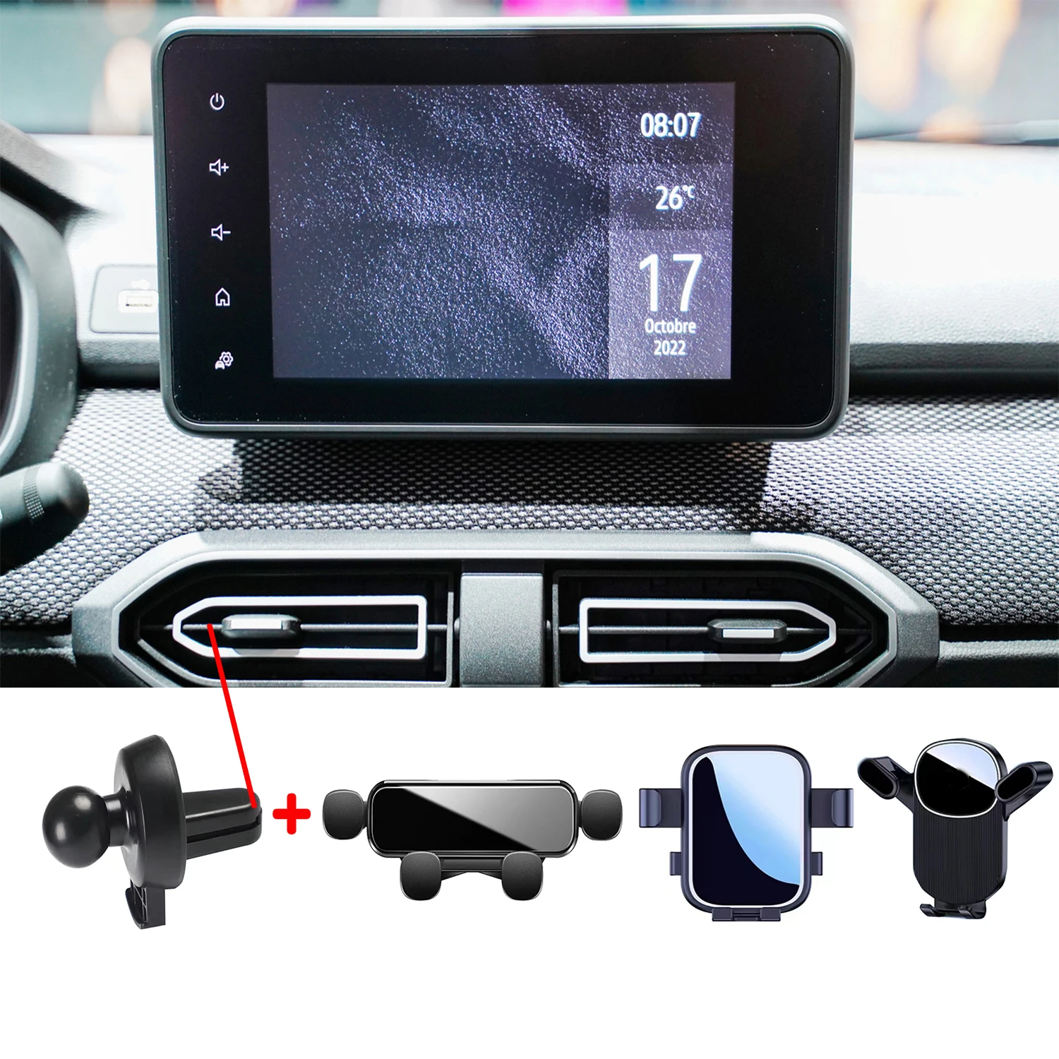 

For Dacia Jogger/ Logan 2021 2022 2023 Car Phone Holder GPS Stand Stand Rotatable Support Special Fixed Bracket Base Accessories