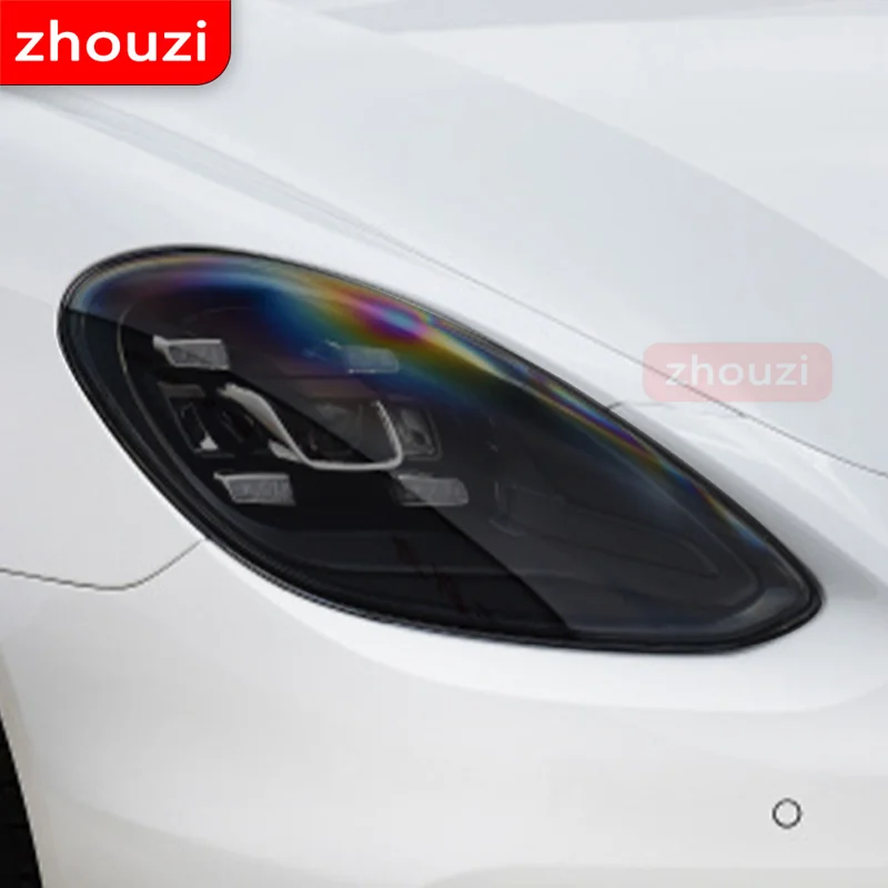 For Porsche Cayenne 2019 Panamera Macan Car Headlight Tint Black Protective Film Protection Transparent TPU Sticker Accessories