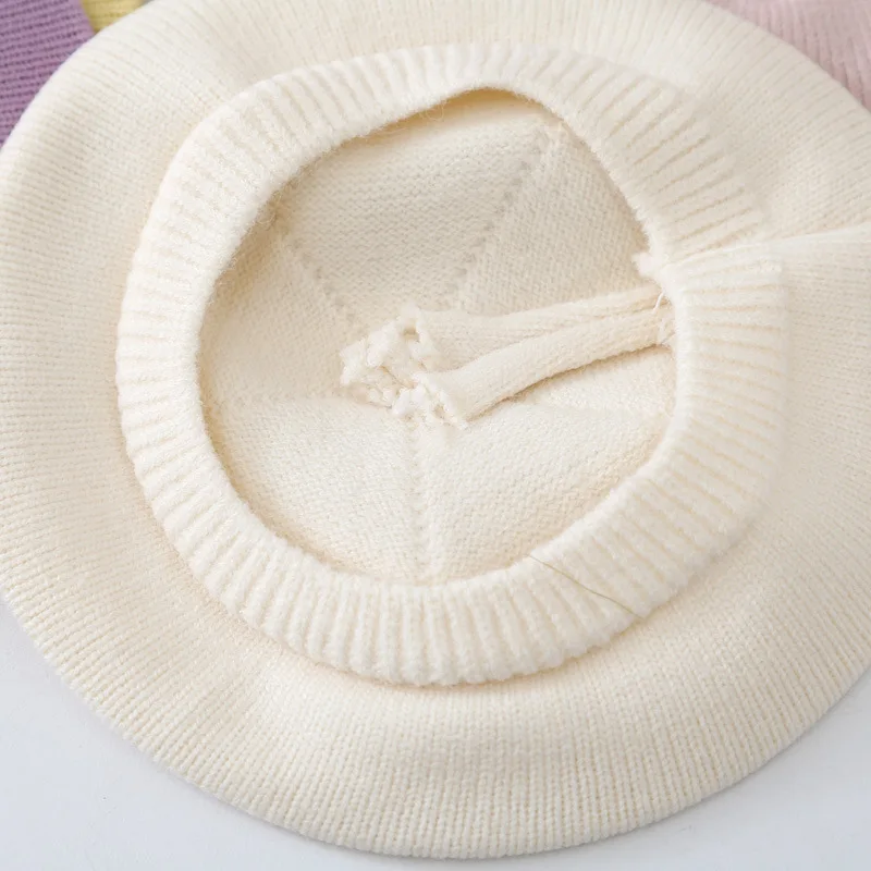 Gorro boina de lana elástica para bebé – Color caramelo - imagen 3
