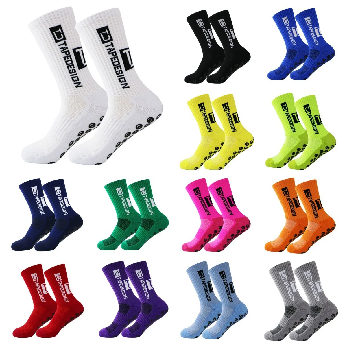 

Xlwsbcr 10 Pairs New Men Anti-Slip Football Socks High Quality Soft Breathable Thickened Sports Running Cycling Socks