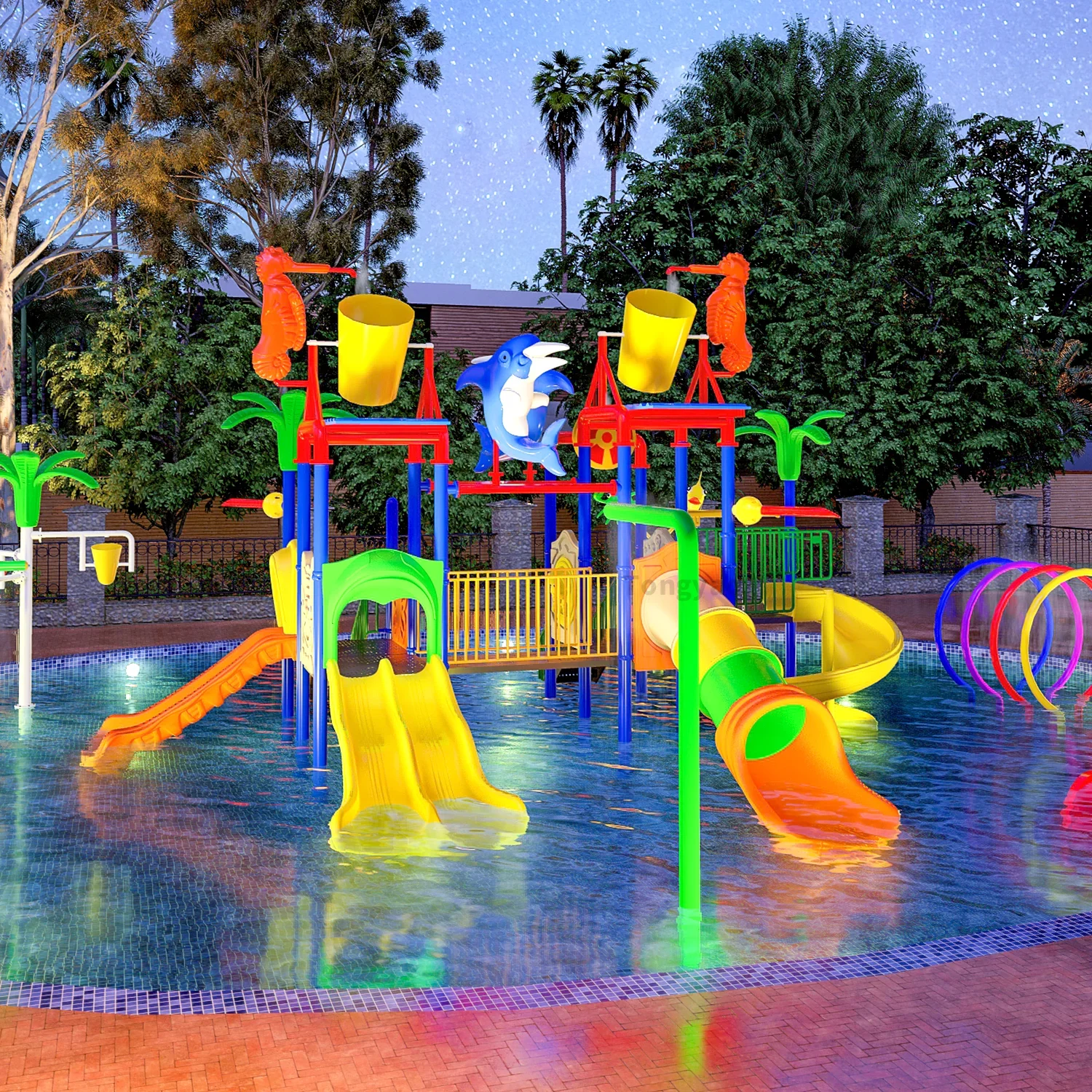 Child park aquatic water park equipment set