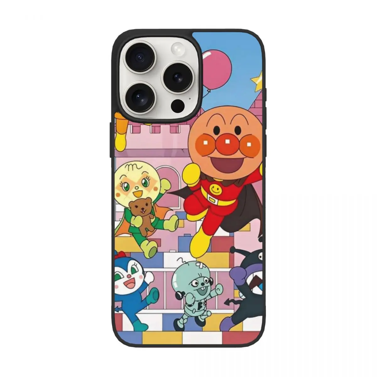 iPhone 15 Pro/Pro Max用 アンパンマン アニメ漫画ケース ノベルティTPUソフトカバー バイキンマン ドキンちゃん ホラマン メロンガール スマホケース