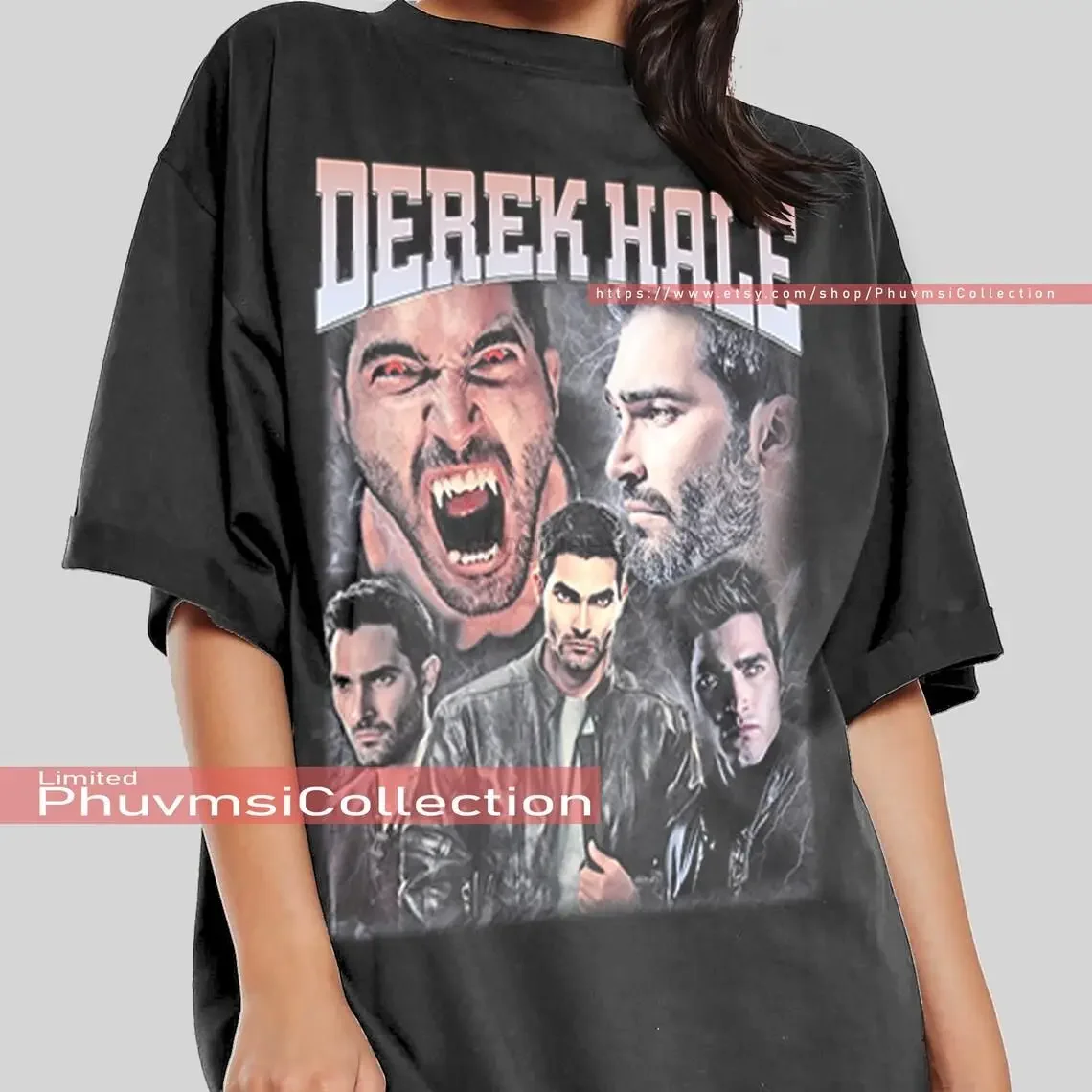 Camiseta con estampado de Actor Tyler Hoechlin para hombre y mujer, Sudadera con capucha Unisex con estampado de lobo adolescente, estilo clásico de los 90