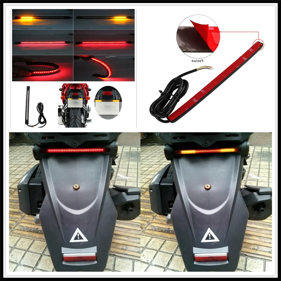 Motorcycle LED Tail lamp Plate Light Brake Stop Turn Signal Strip for Kawasaki KX125 KX250 SUZUKI DRZ400E DRZ400S SM