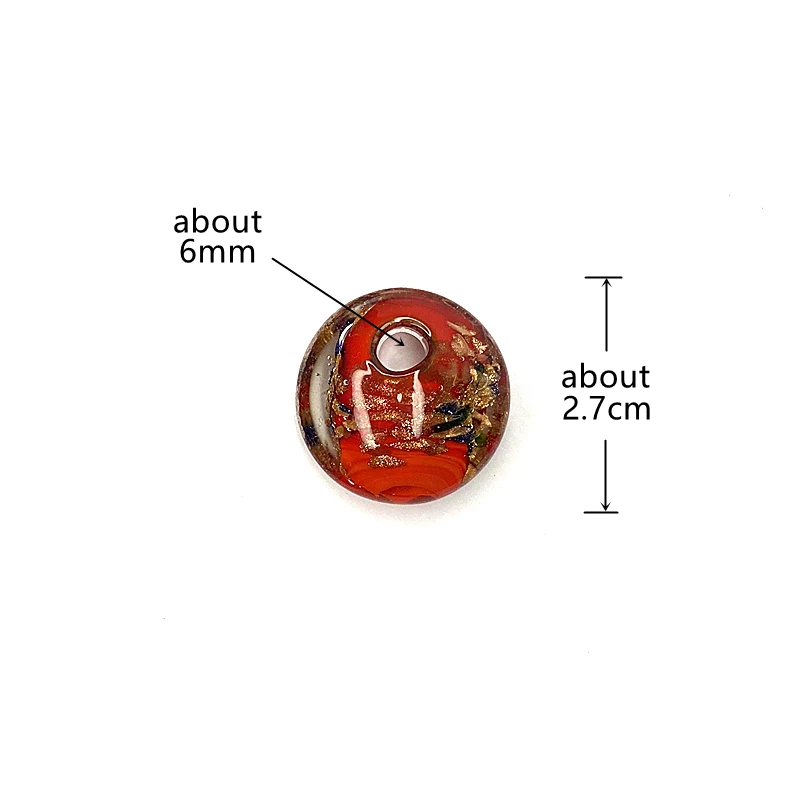 Colorful Round Flat Glass Bead Pendant Cute Mini European Style Charm DIY Craft Jewelry Making Accessories For Handmade Lovers
