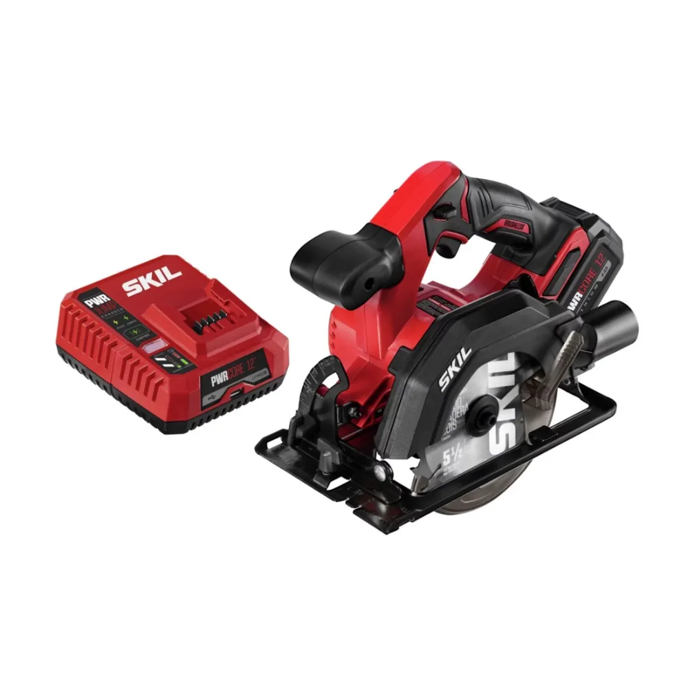 

Portable 12™ Brushless 12-Volt 5-1/2 in. Circular Saw Kit with 4.0 Ah Battery and PWR JUMP™ Charger Home Improvement Tools