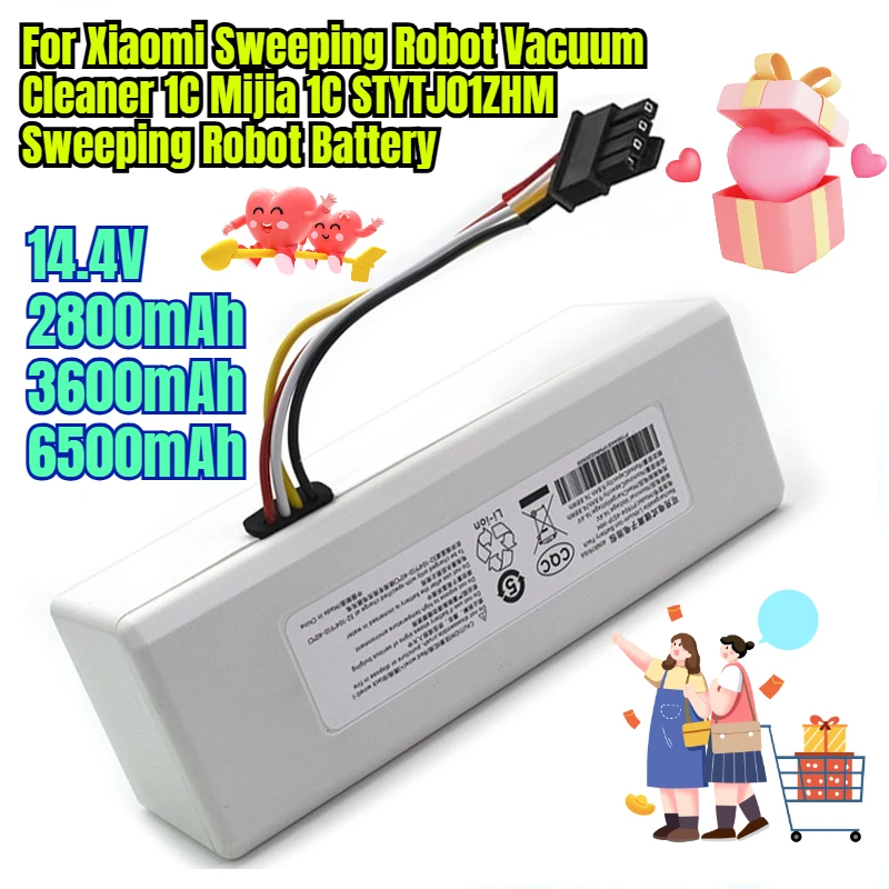 

14.4V 2800/3600/6500mAh for Xiaomi Sweeping Robot Vacuum Cleaner 1C Mijia 1C STYTJ01ZHM Sweeping Robot Battery