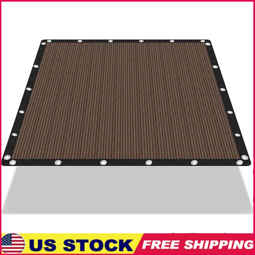 

90% UV Protection Shade Cloth Sun Shade Fabric Patio Garden Pergola Privacy Screen Canopy Grommets Water Resistant 10x10 ft