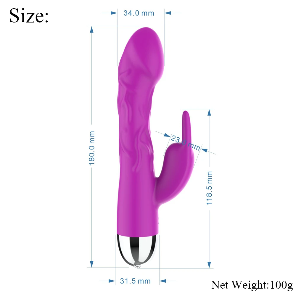 Huge Dildo Rabbit Vibrator for Women Clitoris Stimulation Massage 10 Speed G Spot Vibrator USB Rechargeable Adult Sex Toys