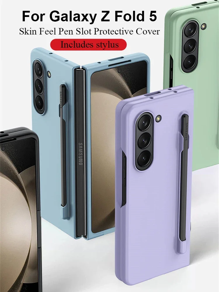 Skin Feel Slim Hülle für Samsung Galaxy Z Fold7 6 5 4 3 mit Stifthalterung, Kunststoff, stoßfest, Schutz, Hartschale – Detail 1