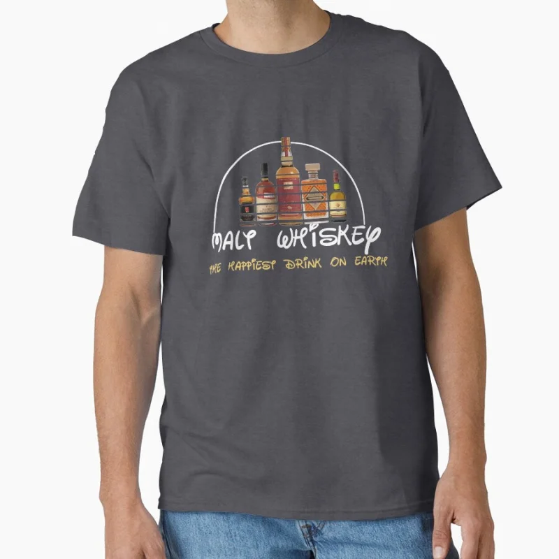 Malt Whiskey humor Funny whisky lover design  Short-sleeve crewneck T-shirt for men large size Adult Tops S-6xl