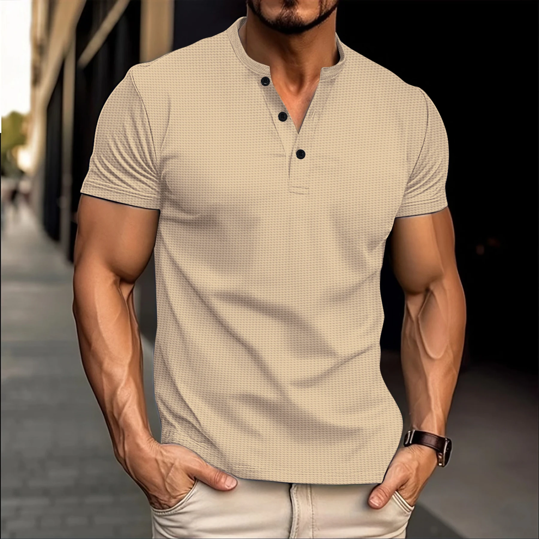 2024 Best-selling Men\'s POLO shirt Business Casual Fashion Breathable Men\'s Street Henry shirt men\'s Button POLO Shirt