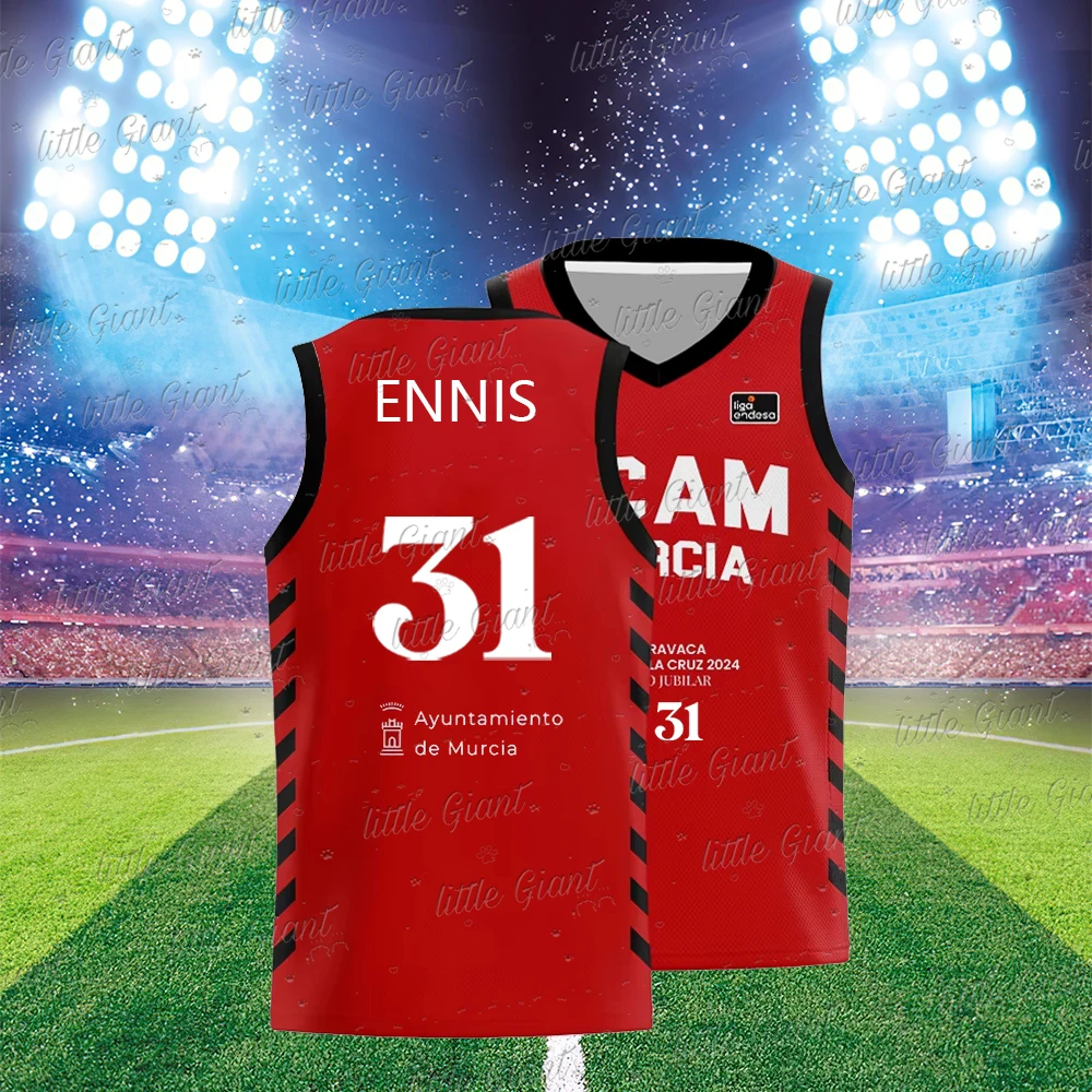 New Arrivals Men's Tank Top 24/25 Season #31 Red Ucam Murcia Cf Basketball Jersey 2024 Summer Women's Clothing Kid's T-Shirts