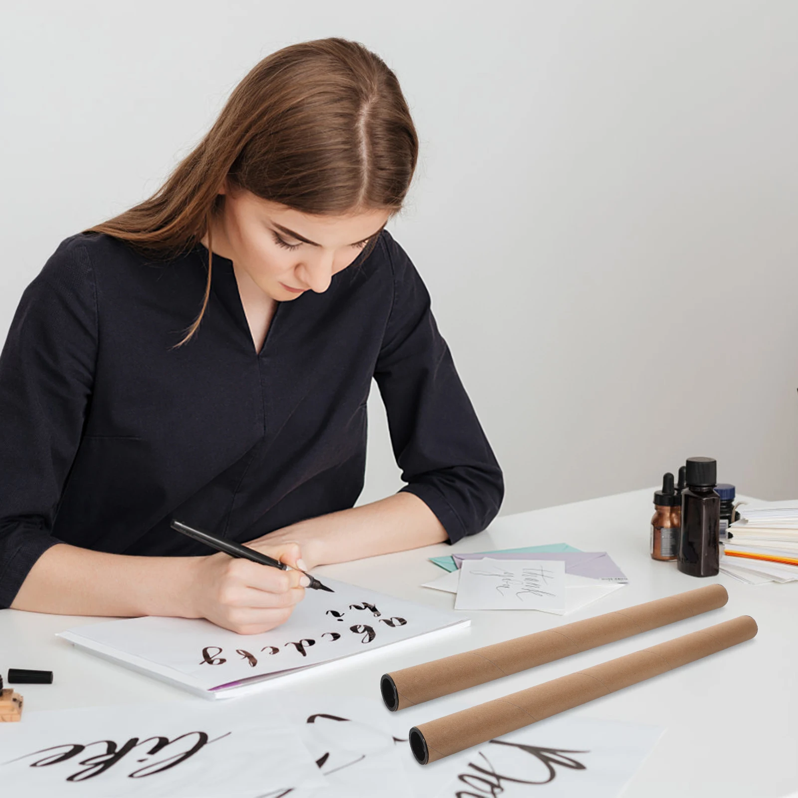 

10Pcs Paper Mailing Tube Poster Tube Holder Suitable for Shipping Storage Protecting Art Prints Posters Mailing Tubes