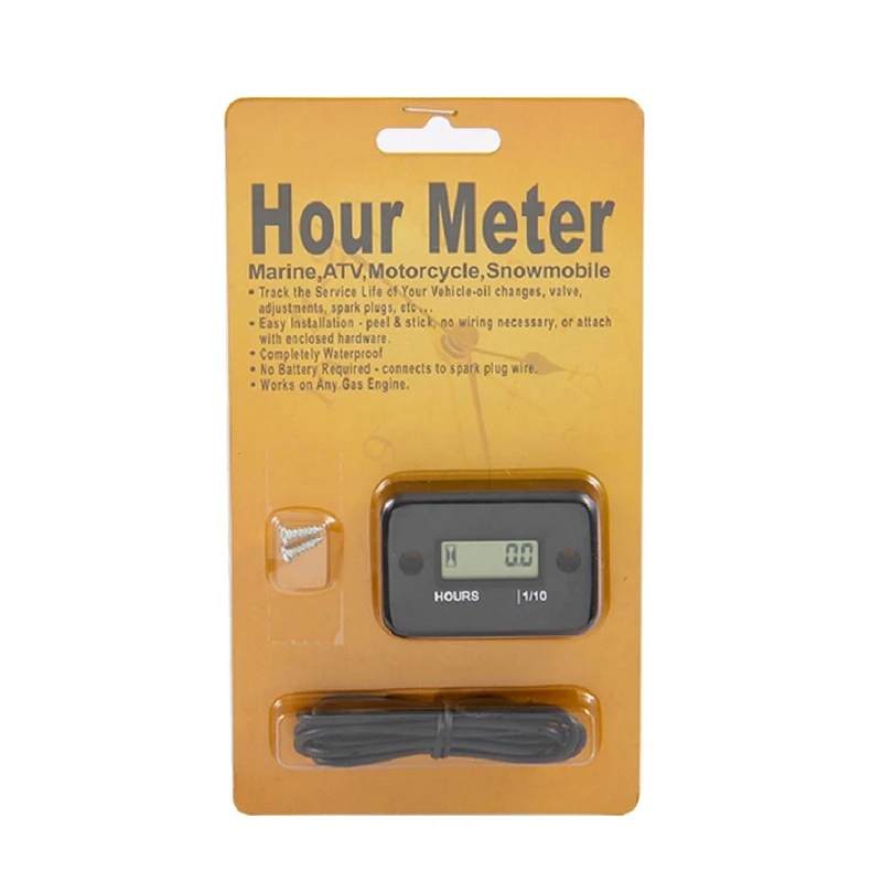 Motorcycle Hour Meter Waterproof Timer LCD Engine Gauge Counter FOR Dirt Motocross ATV Engine Instrument Marine Snowmobile