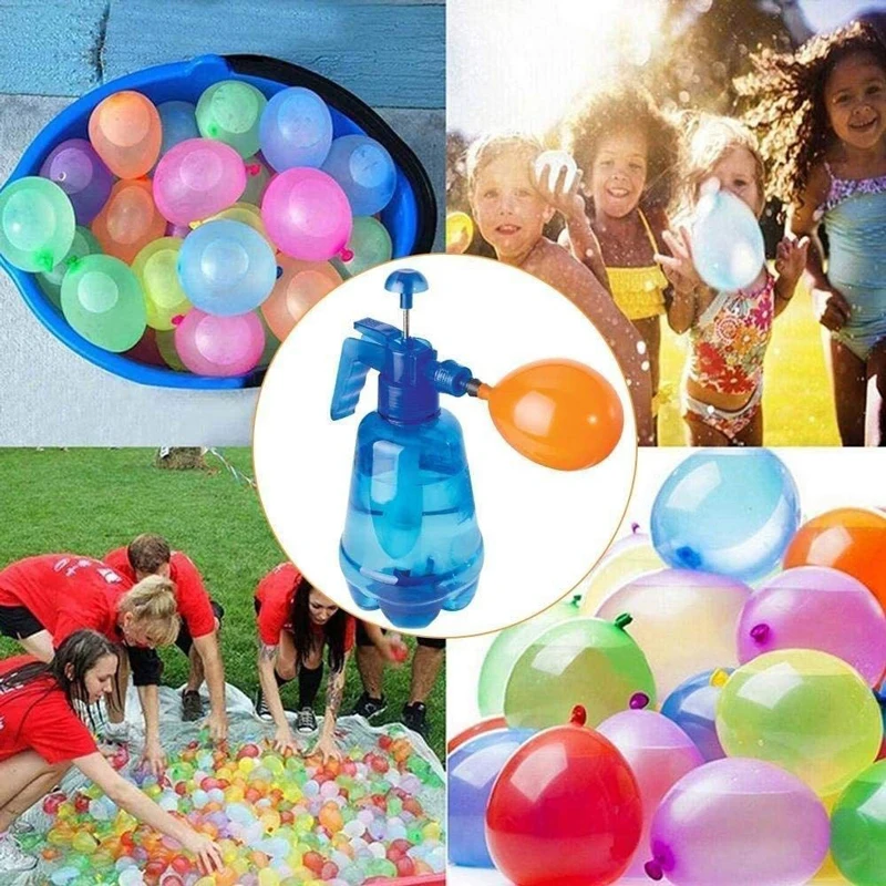 New 100PCS Water Balloons with 1.5L Filling Kettle for Outdoor Sports Water Ball Battle Pool Party Children's Sports Toys