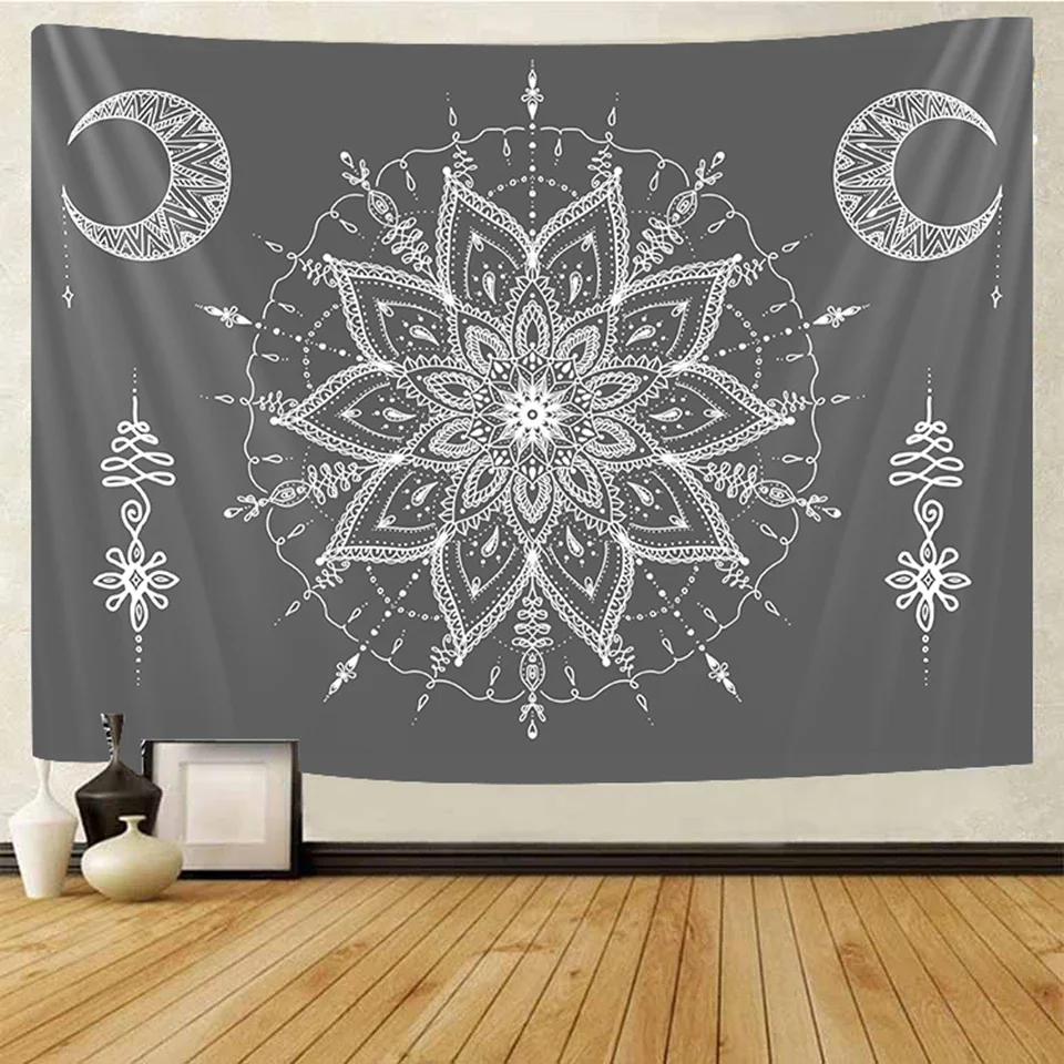 Indian Mandala psychedelic scene home art decorative tapestry Hippie Bohemian decorative sofa blanket Yoga mattress sheet