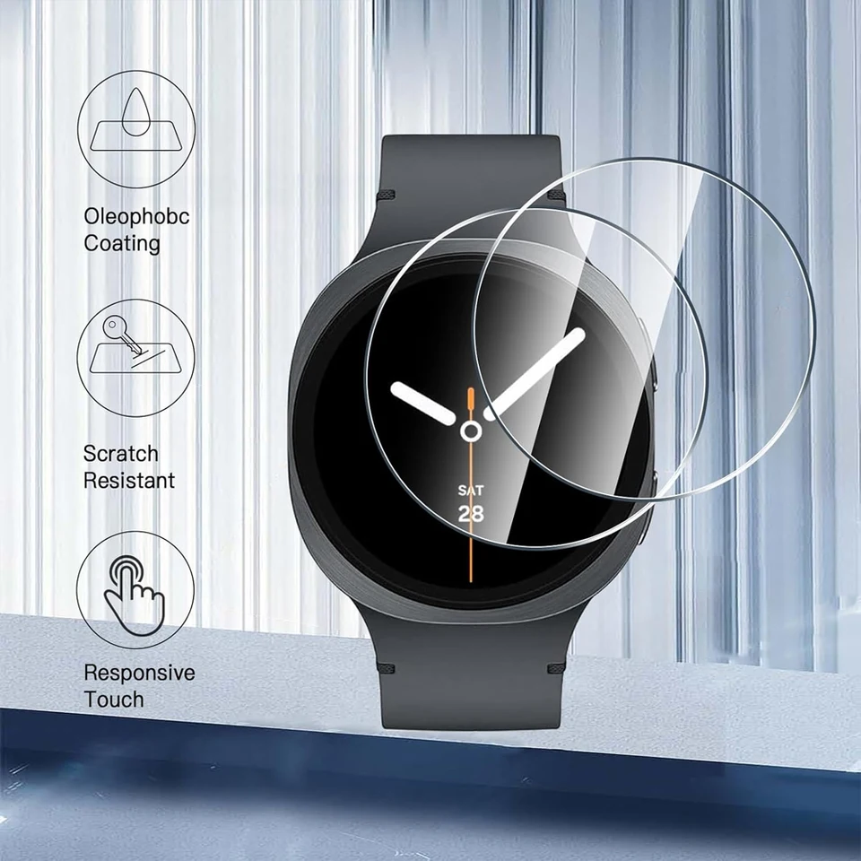 Vidrio Templado para Samsung Galaxy Watch 8/8 Classic 46mm 44mm 40mm Protector de Pantalla HD Película Hidráulica Galaxy Watch8 Protector 5