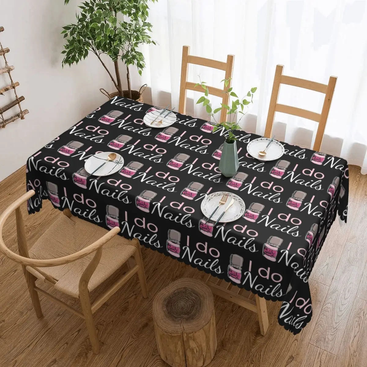 I Do Nails Fingernail Manicure Studio Tablecloth Restaurant Kitchen Rectangular Tablecloth Tablecloth Outdoor Dining Table Cover