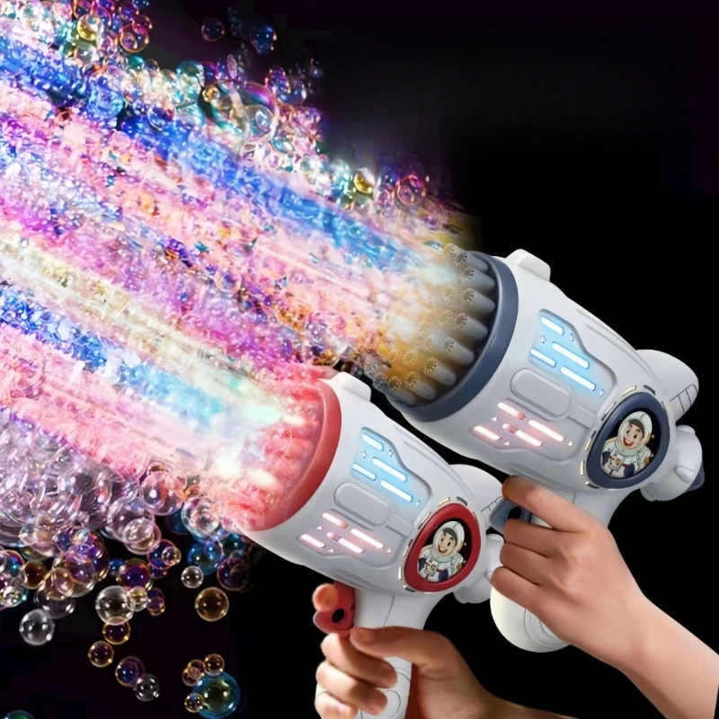 Bubble Machine ของเล่นเด็กอินเทอร์เน็ตคนดังอัตโนมัติ Bubble Blowing Stick ระเบิดรุ่น Gatling Gun ทนทาน