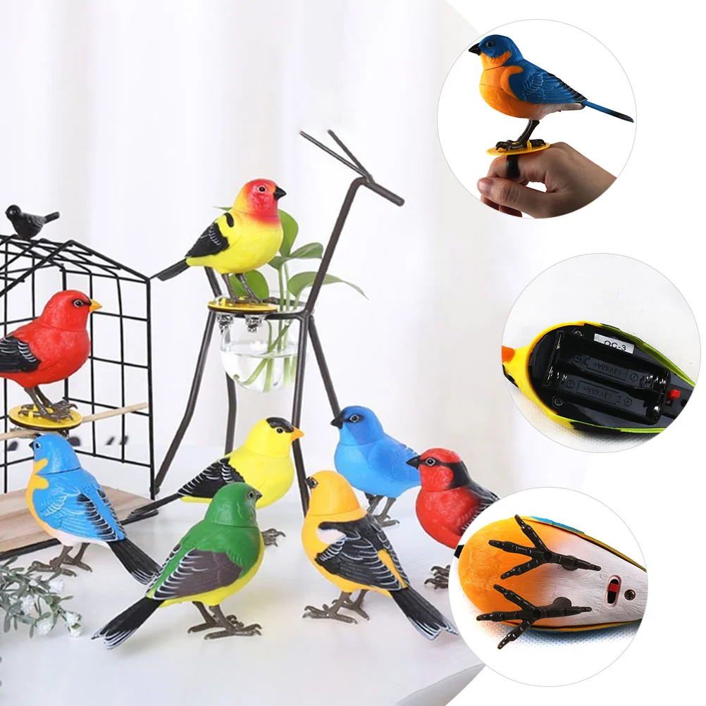 Interesting Bird Toy Plastic Bird Figurine Singing Bird Toy Voice-activated Bird Toy