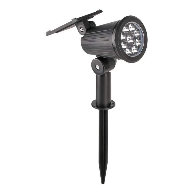 9 LED Solar SpotLights Outdoor Solar Landscape Lights IP65 Waterproof Brightness Adjustable for Garden Yard Warm Light-ABHG