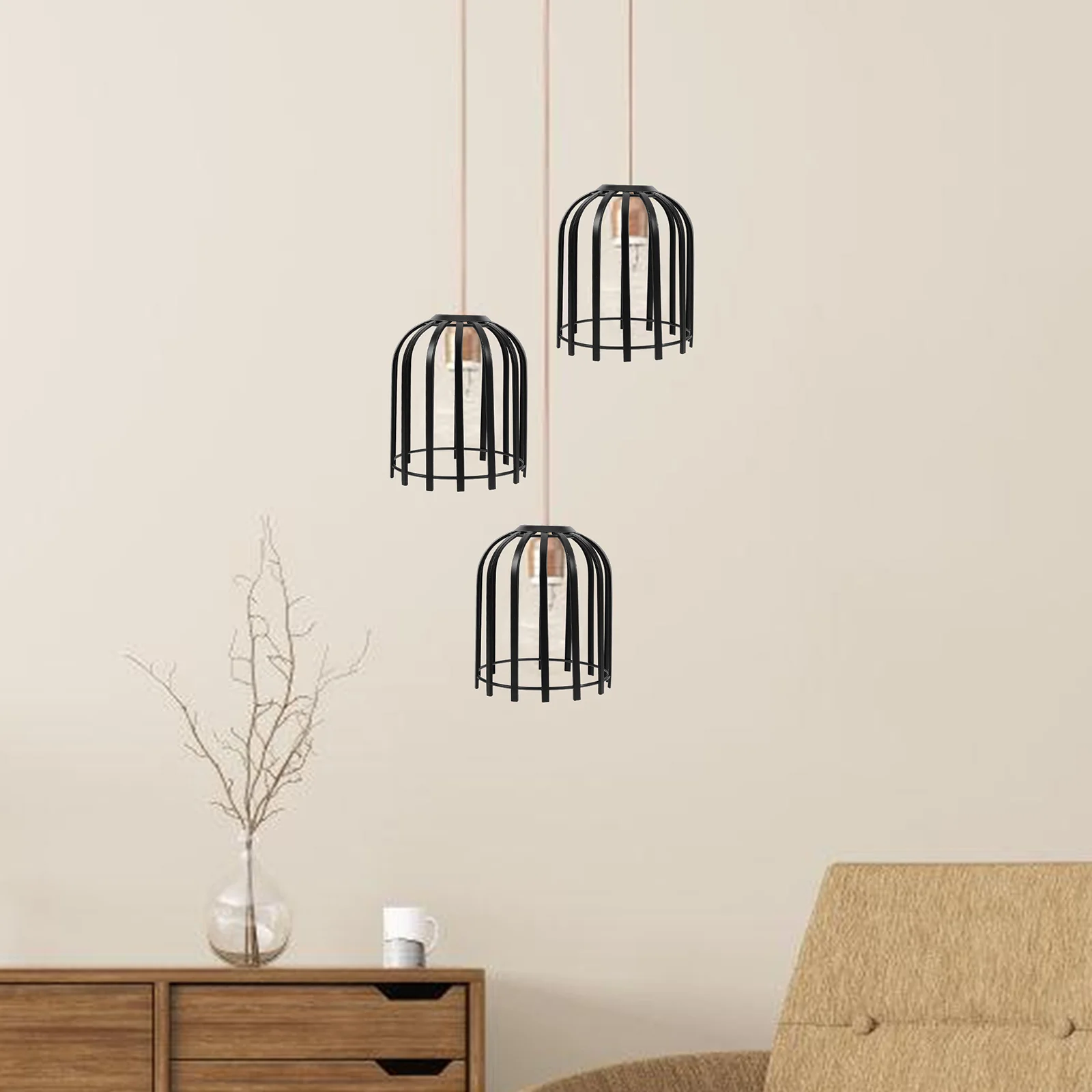 

Birdcage Lampshade 13x16cm Vintage Iron Art Pendant Light Shade Simple Install Home Decor Metal Lamp Shades Hanging Black Finish