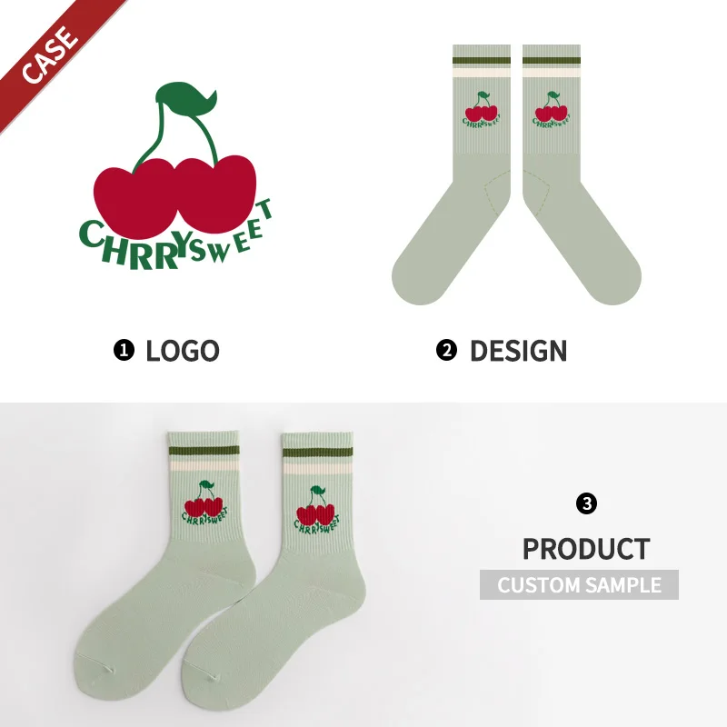 OEM custom logo socks crew men tube calcetines Customize jacquard knitted cotton sport athletic socks