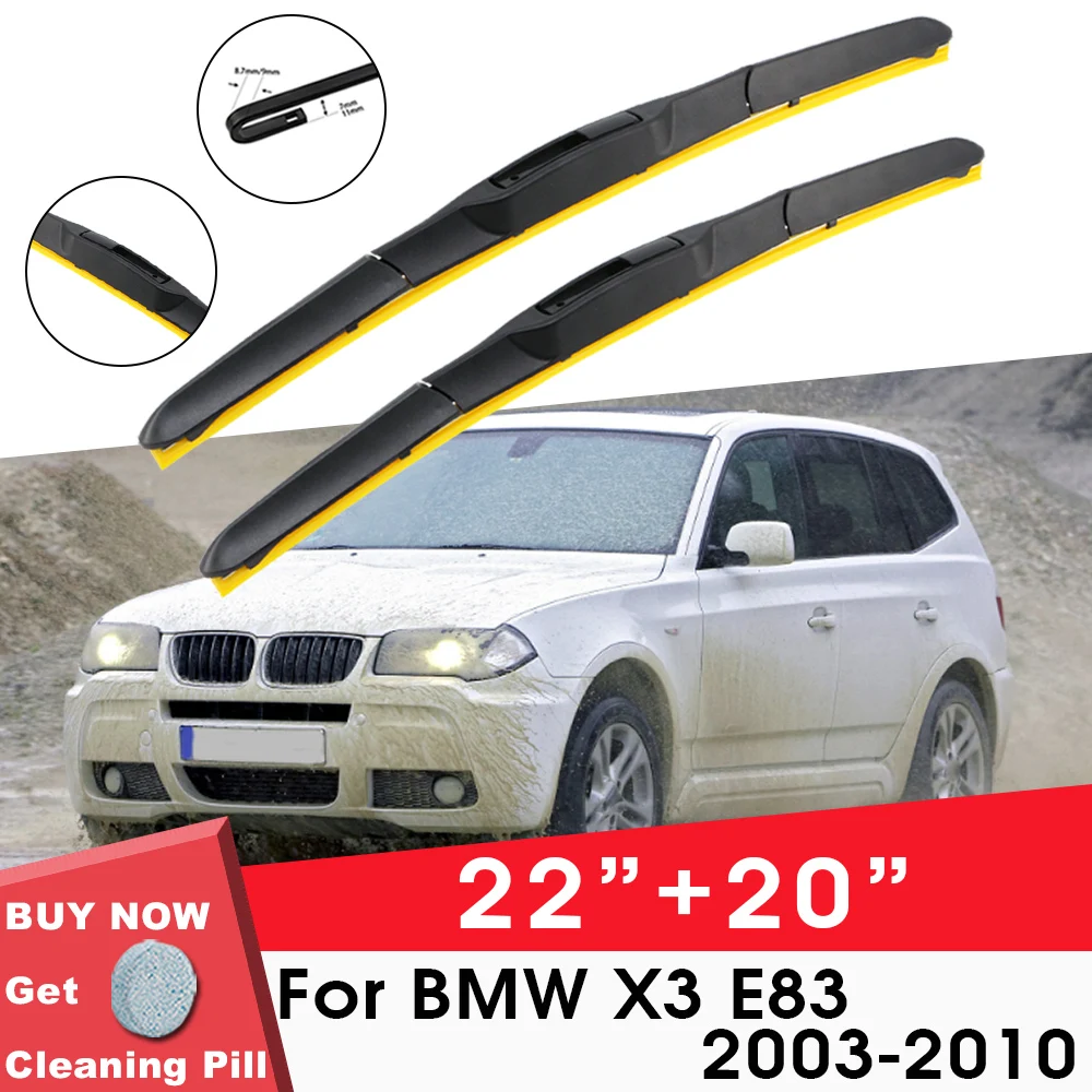 Car Wiper Blade Front Window Windshield Silica Gel Refill Wiper For BMW X3 E83 2003-2010 22