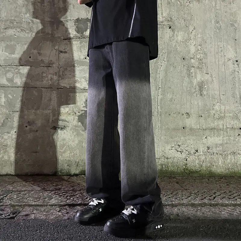 

Мужские джинсы adient Color, свободные прямые брюки, весна-осень, новый модный дизайн, широкие длинные брюки, повседневные брюки со средней талией