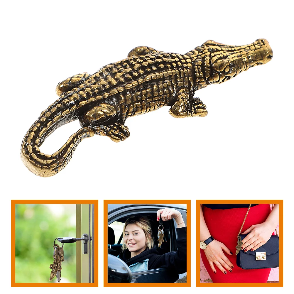 

Chunky Gold Necklace Solid Distressed Crocodile Keychain Pendant Luggage Personalized Table Decoration Tea Pet Locket for