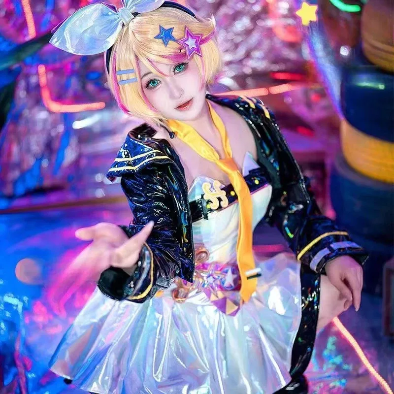 

Anime Rin Len‌ Cosplay Costume Game Muse Dash‌ Role Play Skirt Short Accessories Set Unisex Outfit Carni4;v'5,f;6.j;8'