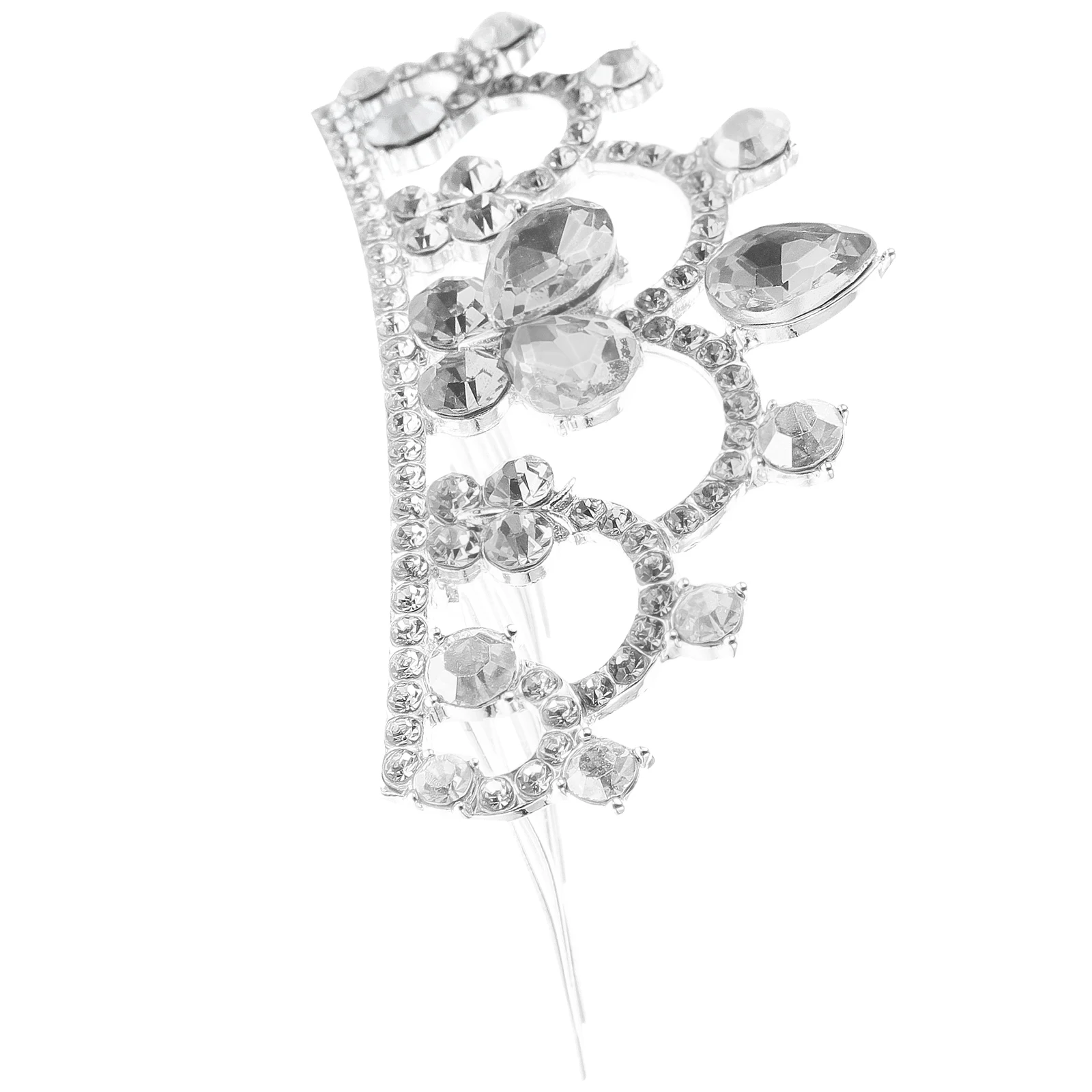 

Расческа с короной, детская тиара со стразами, аксессуар для волос, головной убор на день рождения для маленьких девочек, легкая блестящая заколка для волос из сплава для детей