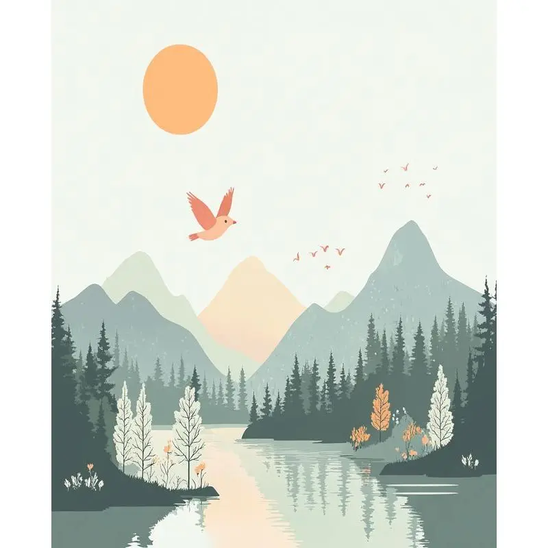 

GATYZTORY картина по номерам горный пейзаж DIY рамка раскраска по номерам краска на холсте для взрослых украшение дома