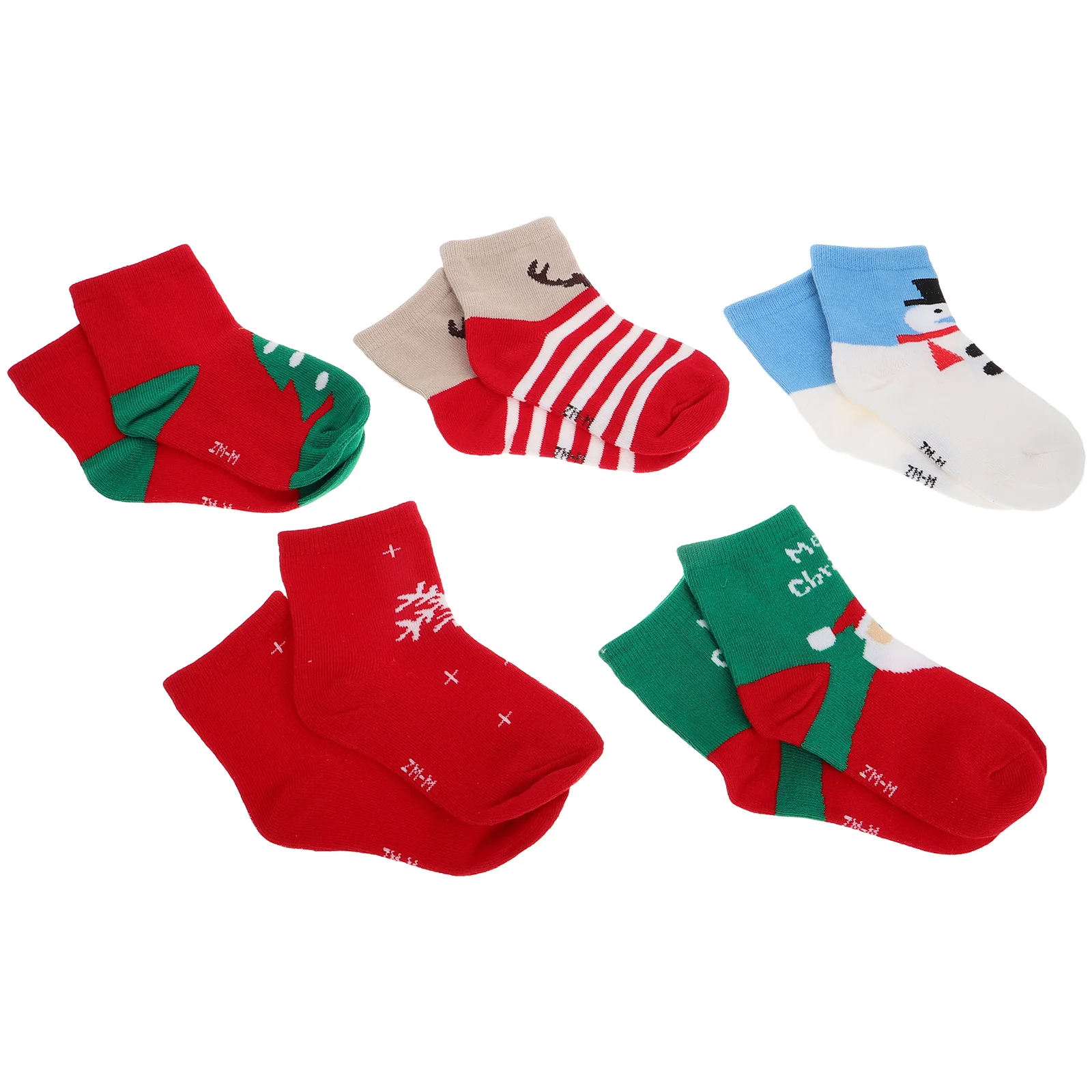 

5Pair Kids Warm Socks Cotton Christmas Winter Socks for Children 15-17cm Foot Length Soft Comfortable Stockings