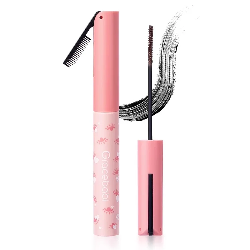 Gracebabi-Mascara de maquillage brun pour fille tournesol, primer non taché, stéréotypé, curling