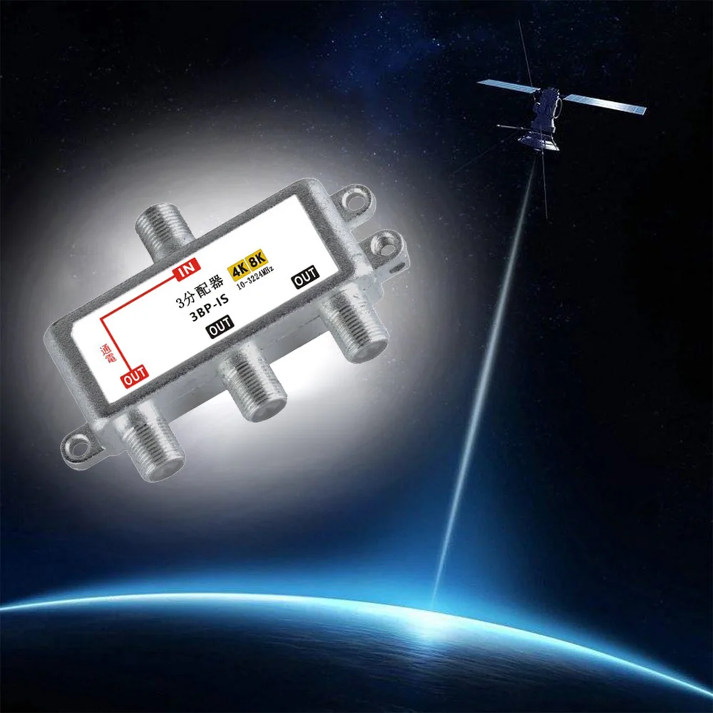 

3 in 1 3 Way Satellite Splitter TV Cable Signal Mixer 4K8K 10-3224MHz SAT/ANT Diplexer Satellite Separation RF Dropshipping
