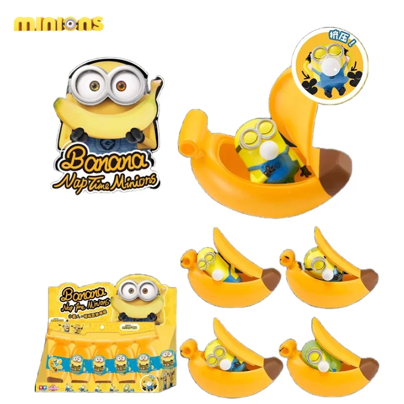 Nieuwe Minions Cartoon Decompressie Artefact Knijpblinde Doos Creatieve Banaan Slaapzak Speelgoed Handtas Hanger Verrassing Geschenkdoos