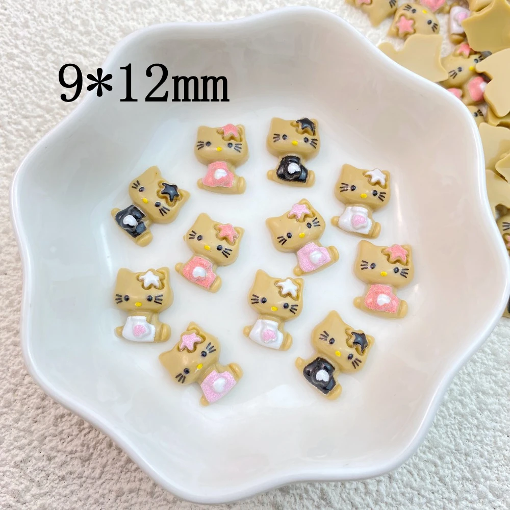 30Pcs New 9*12mm Cute Resin Mini Cat Flat Back Cabochon Ornament Jewelry Making Manicure Hairwear Accessories