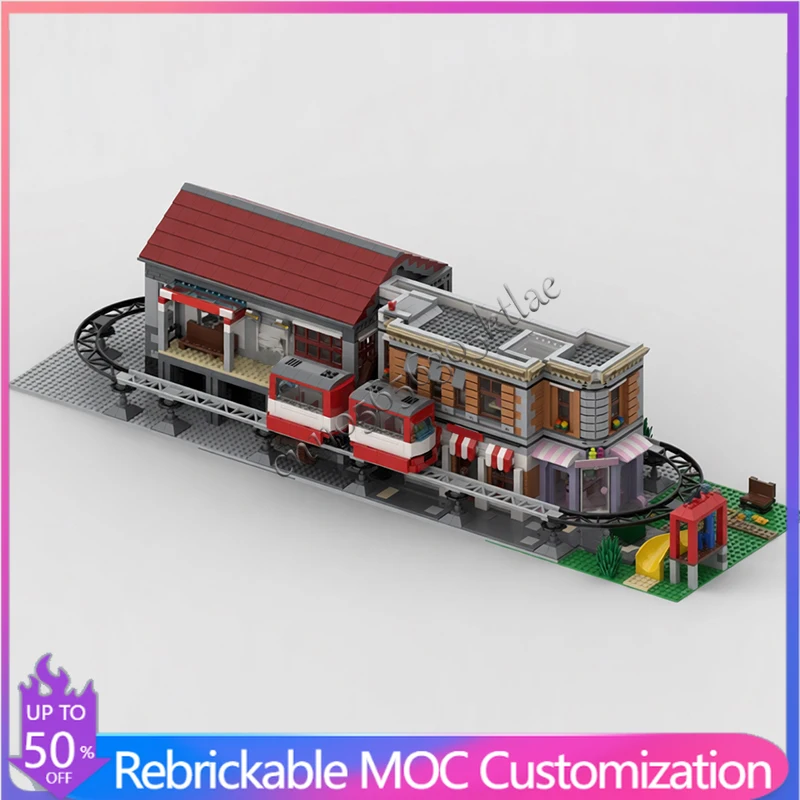 

3506 Parts Urban Transit Station & Tram Street View Block Set Technology Building Blocks Creative Kid Toy Birthday Display Gifts