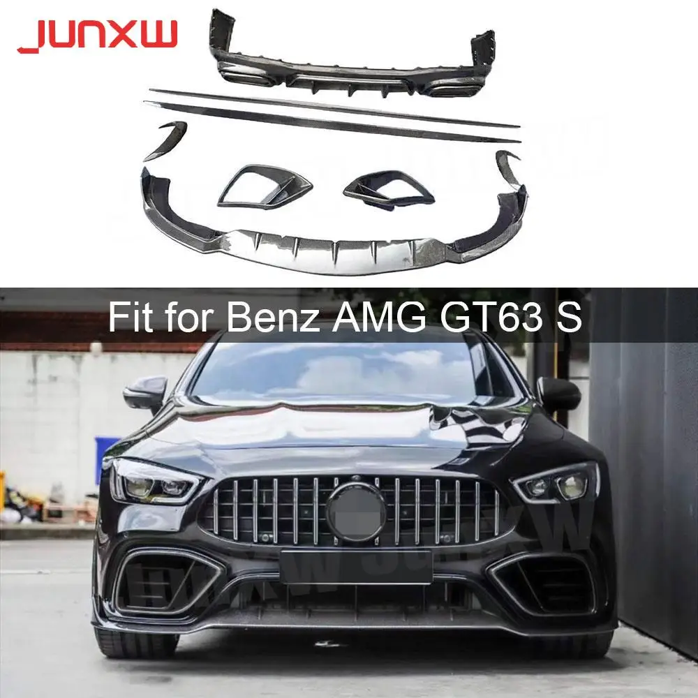 

Dry Carbon Front Bumper Lip Air Vent Rear Diffuser Rear Splitter Side Skirts For Benz AMG GT63 GT63S 4Door 2019-2023 Body Kits