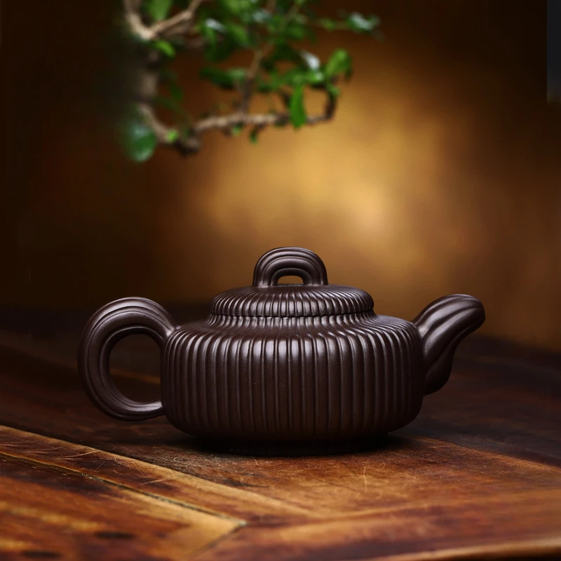 

300ml Yixing Handmade Purple Clay Pot Tea Set Antique Jewelry Chinese Style Living Room Hospitality Housewarming Gift