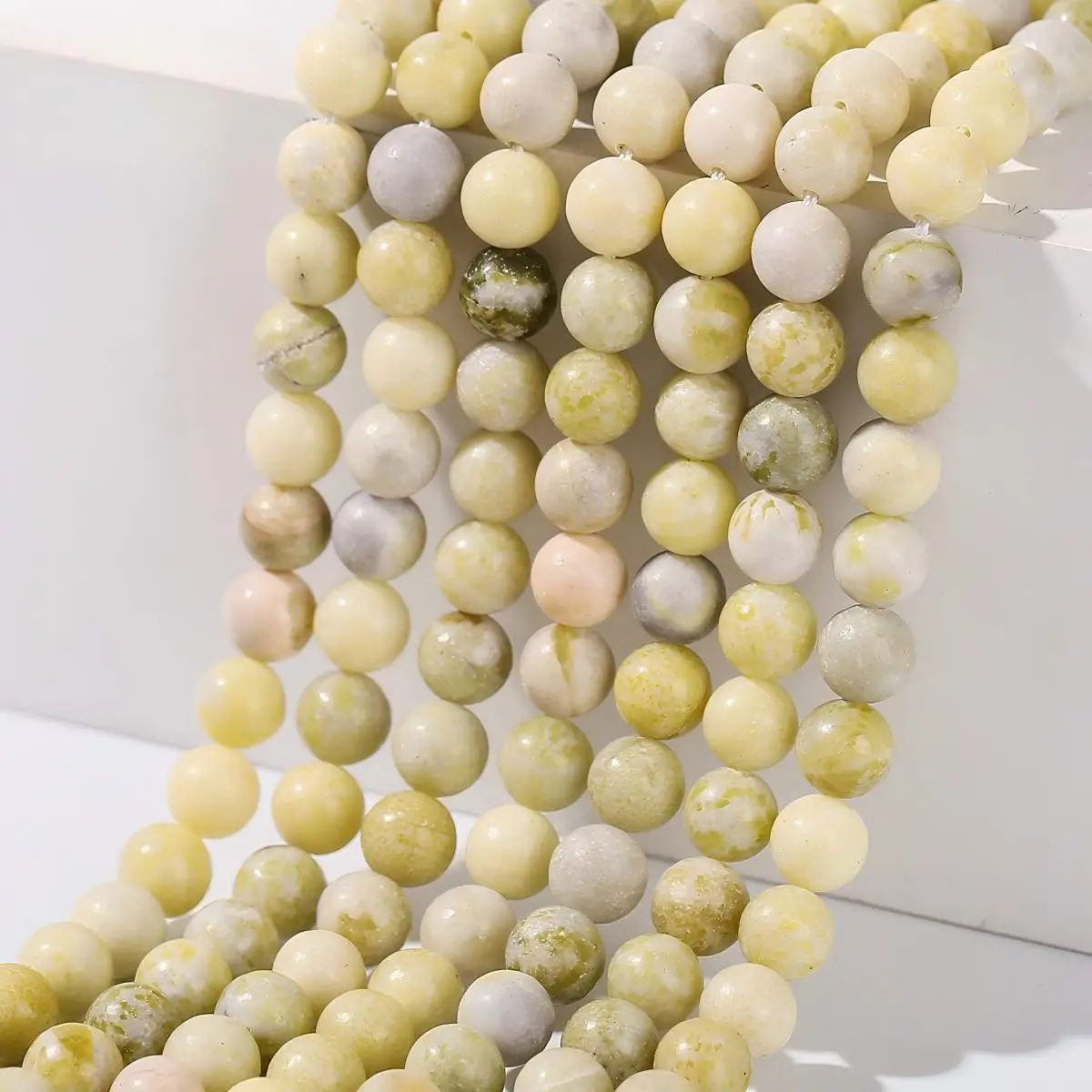 Natural Stone Beeswax Chalcedony Bead Round Loose Spacer Bead 4 6 8 10mm For Jewelry Making DIY Bracelet Necklace Accessories